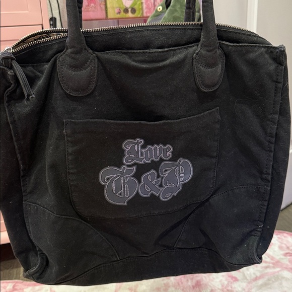 Vintage Juicy Couture Black and Gray Tote Bag - Picture 6 of 6